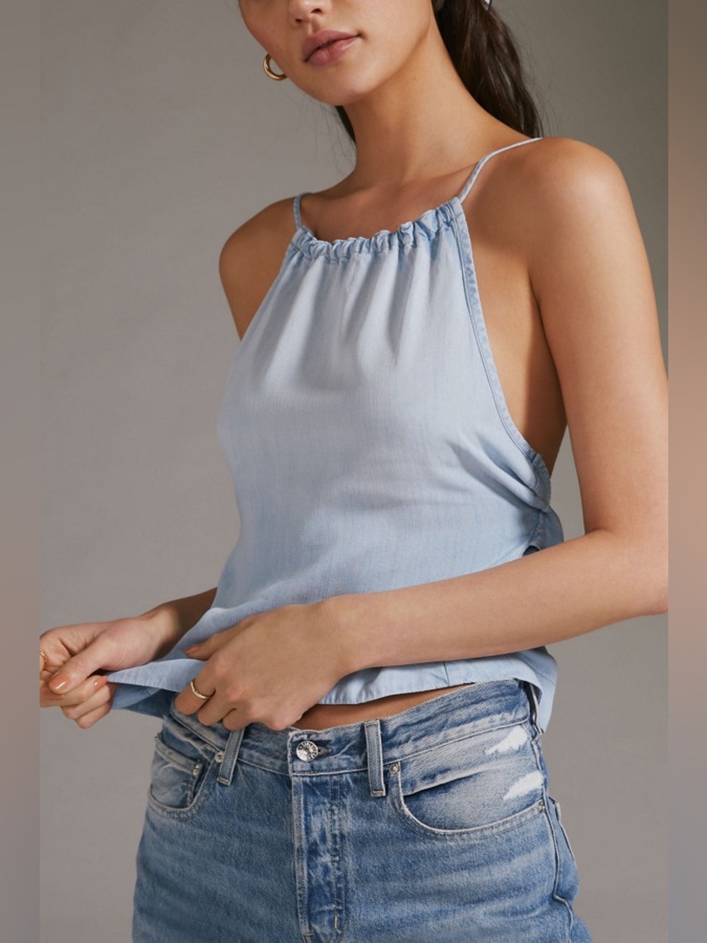 ANTHROPOLOGIE Cloth & Stone tie back halter top